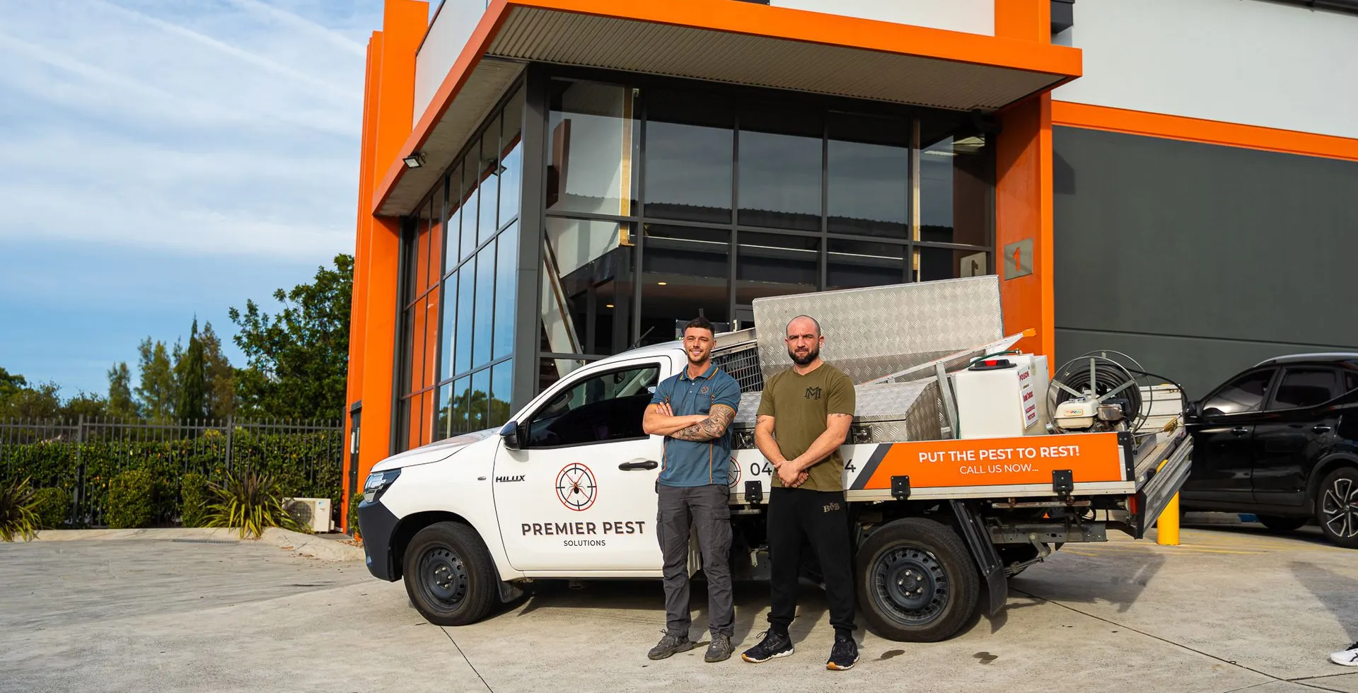 Premier Pest Control technicians and service vehicle in Shellharbour, Illawarra